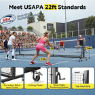 Pro Pickleball Net With Wheels  Hand Crank Tension System  22ft Tournament Ifp