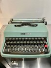 Olivetti Lettera 32 Portable Typewriter Light Green Made In Spain W  Case As Is