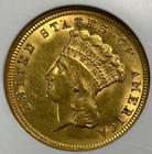 1854  3 Gold Indian Princess Ngc Au58 Cac - Nice Eye Appeal 
