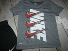 Nike Boys Outfit Set Athletic Shorts T-shirt Dri-fit Black 4 6 Year Nwt