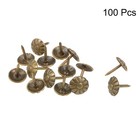 Upholstery Nails Tacks 8mm Head Dia Round Thumb Push Pins Bronze Tone 100 Pcs