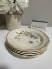 Set Of 4 Mikasa Blue Daisies Salad Plates Brown Trim 8 