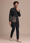 Indian Mens Kurta Pajama Set With Designer Koti Party Traditional Wear