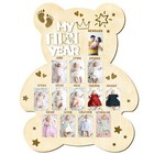 My First Year Photo Display Board Baby First Year Picture Frame Baby Bear