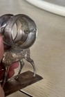 Antique Silver Plate Napkin Ring Deer Stag Meriden B  Co Antler Repair