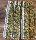 Vtg 1970s Barkcloth Mid Century Granny-chic Curtains 2 Panels Lined Floral Print