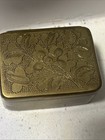 Vintage Etched  Brass Hinged Snuff Pill Box  Made N China