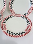 Vtg 4 Set Coca-cola Plate Dishes  1996 Gibson Checkered Dishware 10 5   drive In
