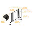 Steel Handrail Adjustable For 4-5 Steps Outdoor Stair Railing Step Hand Rail