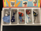 Vintage Tofa Wooden Animal Finger Puppets Handmade Czechoslovakia 1970 Original