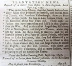  1747 Newspaper William Johnson Letter About Iroquois Indians King George s War