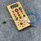 Handmade Wood Electronic Sensory Fidget Board Led Lights Switches Buttons Works