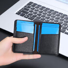 Slim Leather Card Holder Wallet 8 Card Slots Front Pocket Billfold Purse  black 