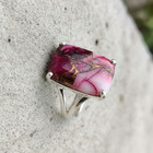 Copper Turquoise Gemstone Handmade 925 Sterling Silver Jewelry Ring All Size