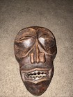 Vintage Hand Carved Wood African Mask Chokwe Style Face Tribal Wall Hanging Art