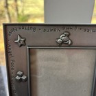Pewter Baby Picture Frame  Raised Teddy Bear  Little Yawns  Toothless Smile Desi