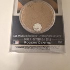 2025 World Series La Dodgers Vs Toronto Blue Jays Game 1 Game Used Dirt With Coa