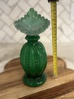 Rare Vintage Fenton Ivy Green Beaded Melon Jack In The Pulpit Vase 8 5  1950s