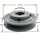 Bk40-1-1 8 V Belt Pulley 1 1 8 Inch Bore 3 95  Od electric Motor Pulley Cast