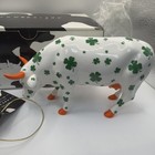 Cow Parade Figurine Lucky Cow  7319 - Irish Shamrocks 2002 New Old Stock Box Tag