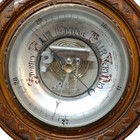 Antique Victorian Eastlake Style Carved Oak Aneroid Barometer C1900