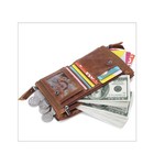 Genuine Cowhide Leather Men Wallet Short Coin Purse Small Vintage Wallets Brand 