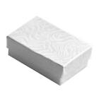 100 Swirl White Cotton Filled Boxes Jewelry Gift Box 2-5 8  X 1-1 2  X 1 
