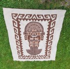 Huancatex Wool Reversible Blanket Throw Brown Cream Aztec 