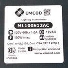 Emcod Ml100s12ac Lighting Transformer Magnetic Black Outdoor 120v 60hz 1a 100w