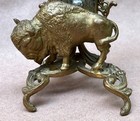 Original Bronzed Metal Buffalo Thermometer 1920 S