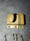Vintage Solid Brass Cabinet Cupboard Oval Turn Latch W  Catch