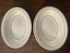 2-vintage Carr China Green Stripe Oval 8   x6     Vegetable Bowl Restaurant Ware