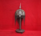 Indo Persian Mughal India Islamic Engraved Silver Koftgari Helmet Khula Khud
