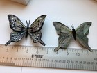 12 Feather Butterflies 3inch- Artificial Grey Tones Butterfly Picks