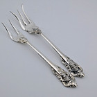 Pr Sterling Silver Wallace Grande Baroque Pickle   Lemon Serving Forks