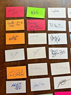 Huge Lot Of 100 Football Autographed signed Index Cards-nfl college heisman hof