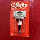 Vtg Nos Sealed Gillette Razor - Black Handle Super Speed Double Edge 1970   s Htf