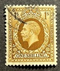 Travelstamps  Great Britain Stamps Scott  220 - 1 Shilling Kgv Used