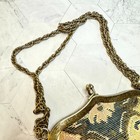 Vintage Tapestry Art Evening Purse Handbag Kiss Clasp Chain Frame Bag Costume