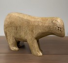 Vintage Polar Bear Hand Carved Wood Figurine Statue