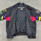 Vintage Snap On Racing Jacket Mens L Black Windbreaker Full Zip Embroidered 90s