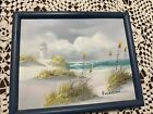 Vtg Old Orchard Beach Oob Maine  Oil Or Acrylic Lighthouse 8x10 Framed Signed