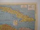 1956 Antique Cuba  Hispaniola   Jamaica Atlas Map Hammonds Reference World Atlas