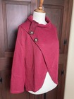 Woman   s Faux Wrap Long Sleeve Mock Neck Red Top Shirt Size L M l Nwot
