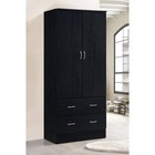 2-door Armoire W  Drawers Clothing Rod Storage Wardrobe Organizer Bedroom New