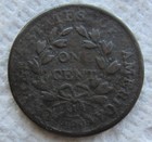 1801 1c Bn Draped Bust Large Cent Rare Early Date Type Coin  Fine  Corroded