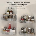 Suction Cup Corner Shower Shelf Corrugated Holder  Organizer With 3 Hooks No 