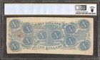 1863  10 Dollar Confederate Currency Civil War Note Old Paper Money T-59 Pcgs 30