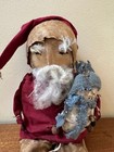 Primitive Handcrafted Usa Santa Claus Doll W  Snowman 12 