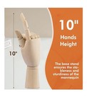 Wooden Hand Model For Artists  Articulated Mannequin Hand Figure  10-inch